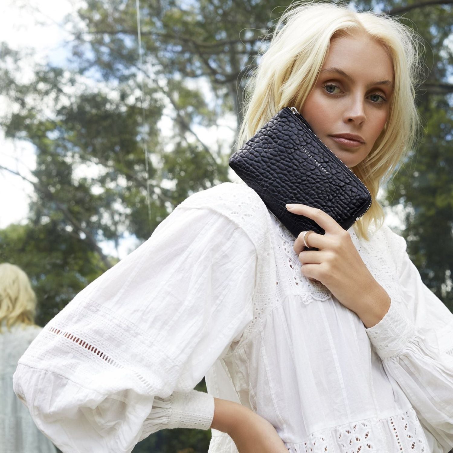 Status Anxiety Smoke And Mirrors Zip Leather Pouch