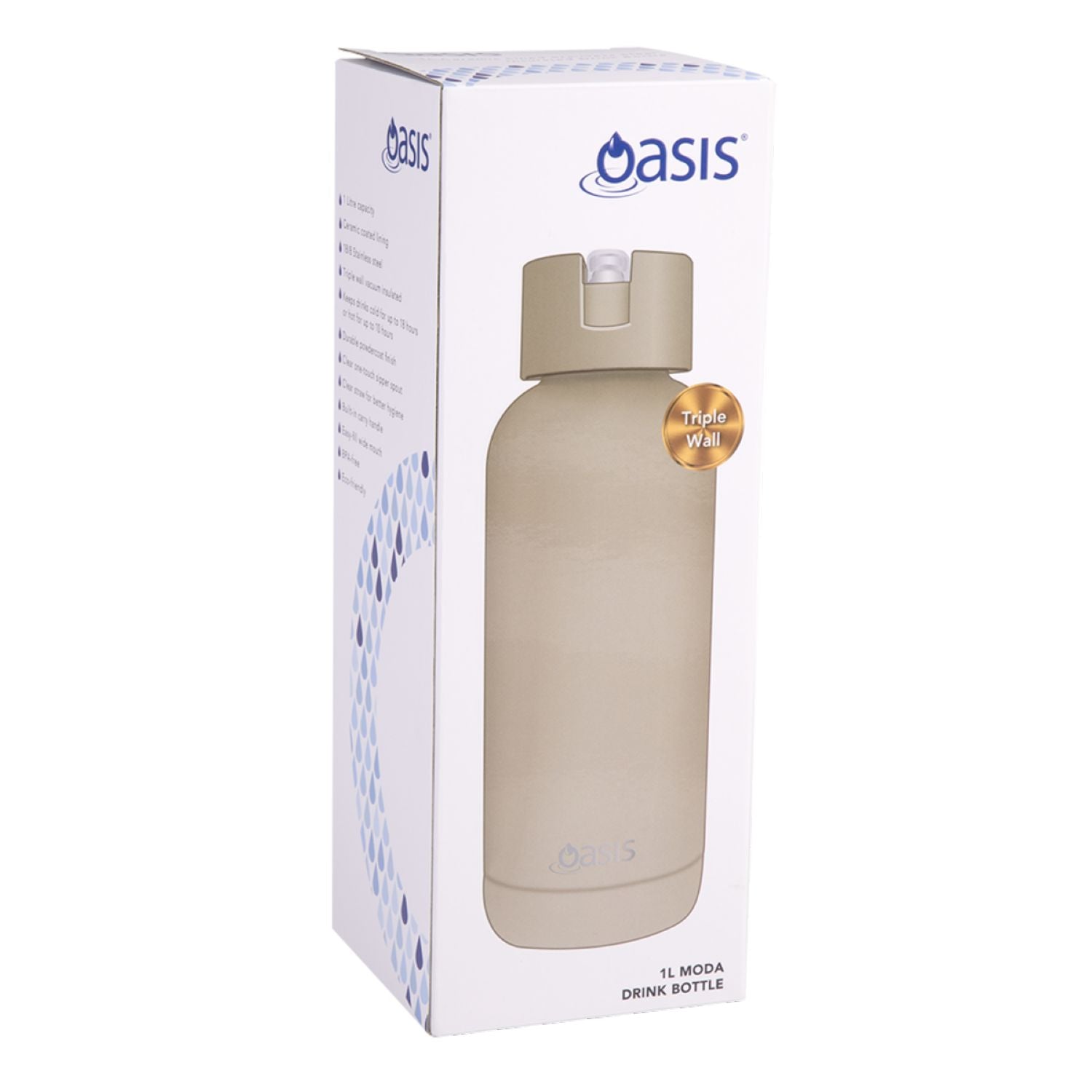 Oasis Stainless Steel Insulated Ceramic Moda Bottle 1L (SA)