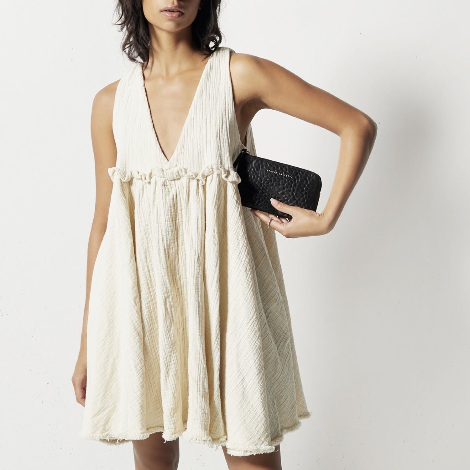 Status Anxiety Smoke And Mirrors Zip Leather Pouch