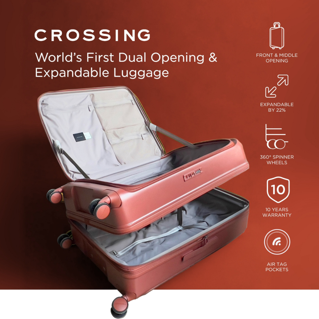 CROSSING INVI 25" Medium Expandable Luggage With Front & Middle Access