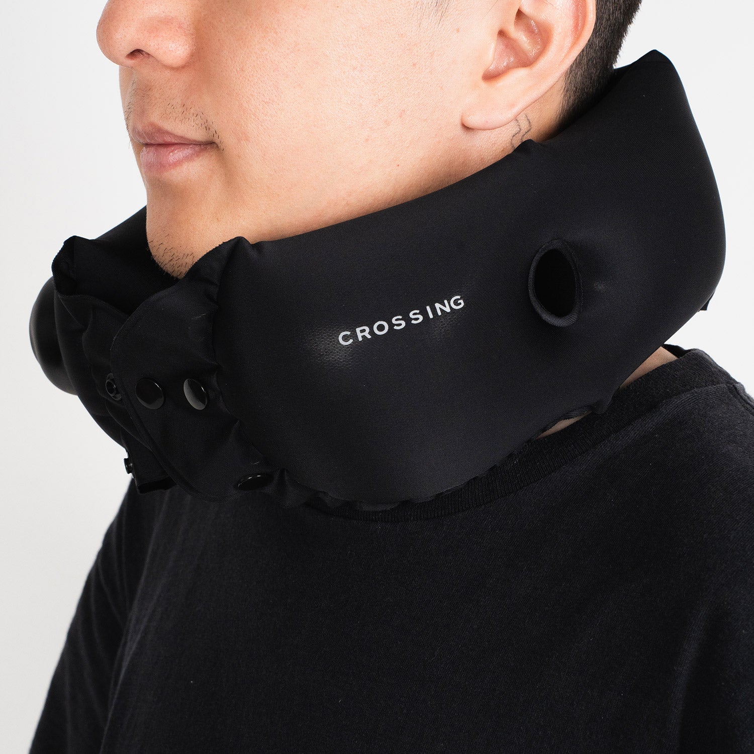 Crossing Inflatable Air Pump Neck Travel Pillow