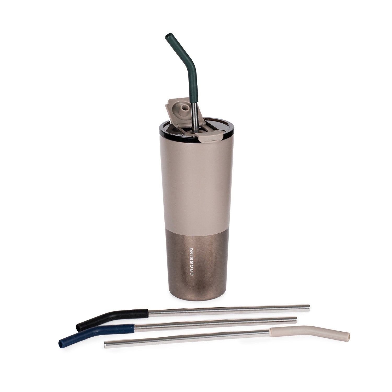 Crossing Reusable Stainless Steel Straw 4-Pc Set