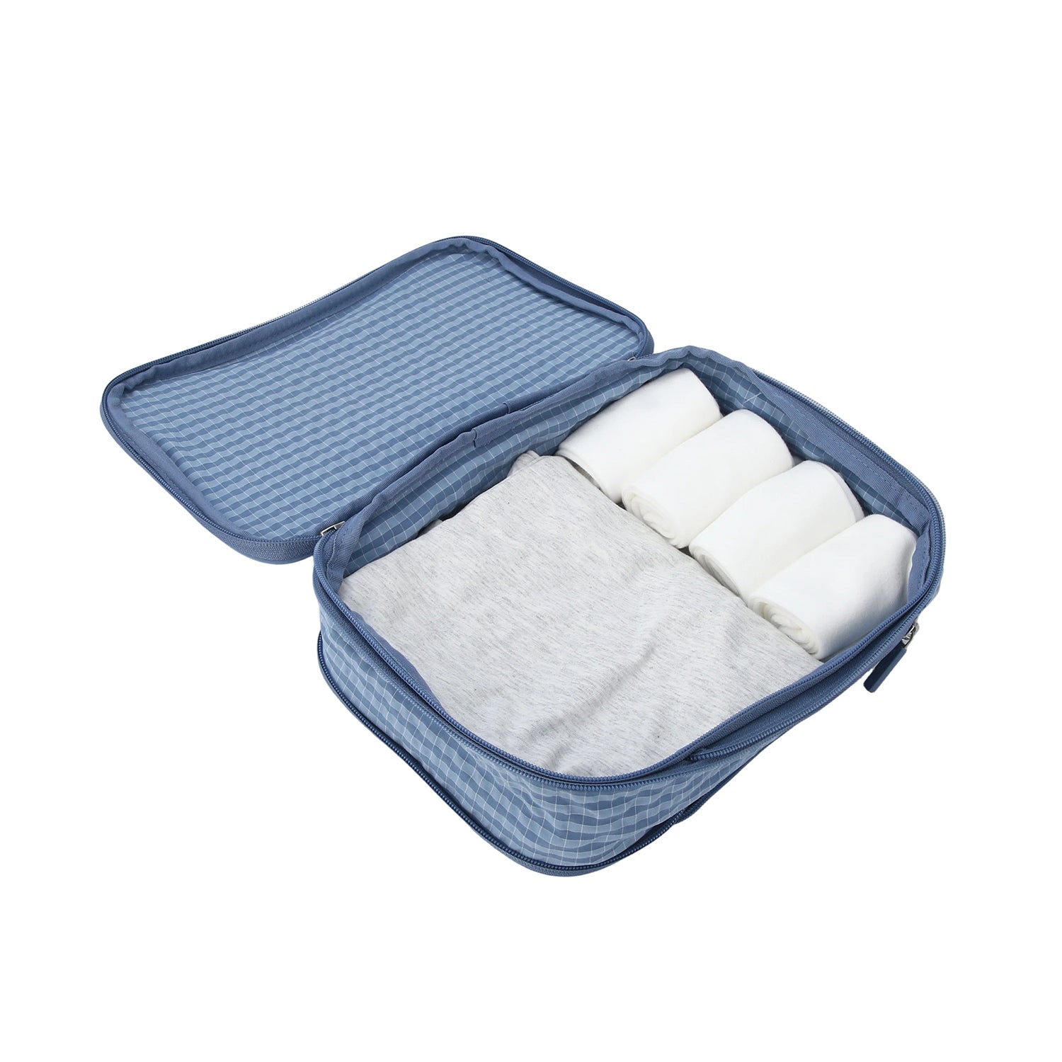 Crossing Waterproof Rayon Checked Compression Packing Cube Set (2-Piece Set)