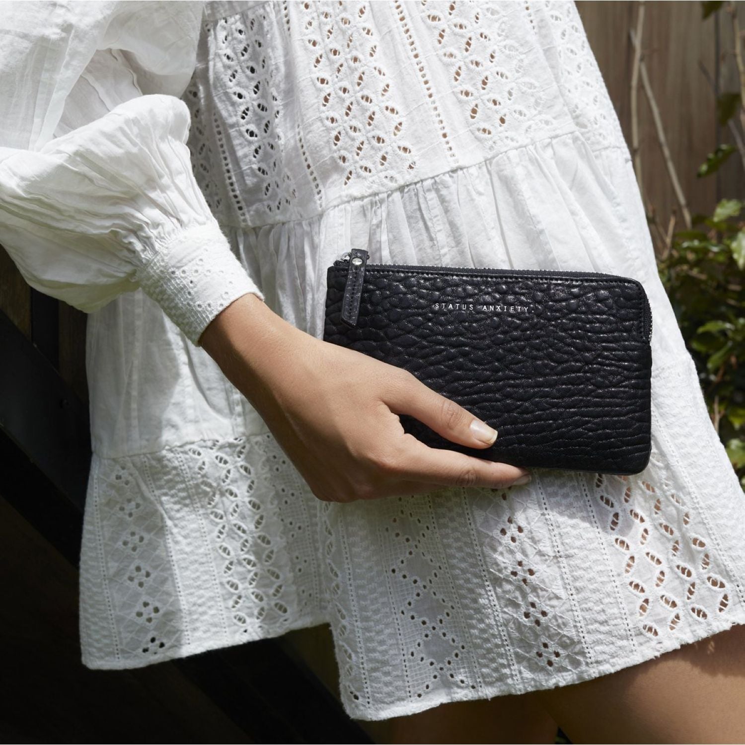 Status Anxiety Smoke And Mirrors Zip Leather Pouch