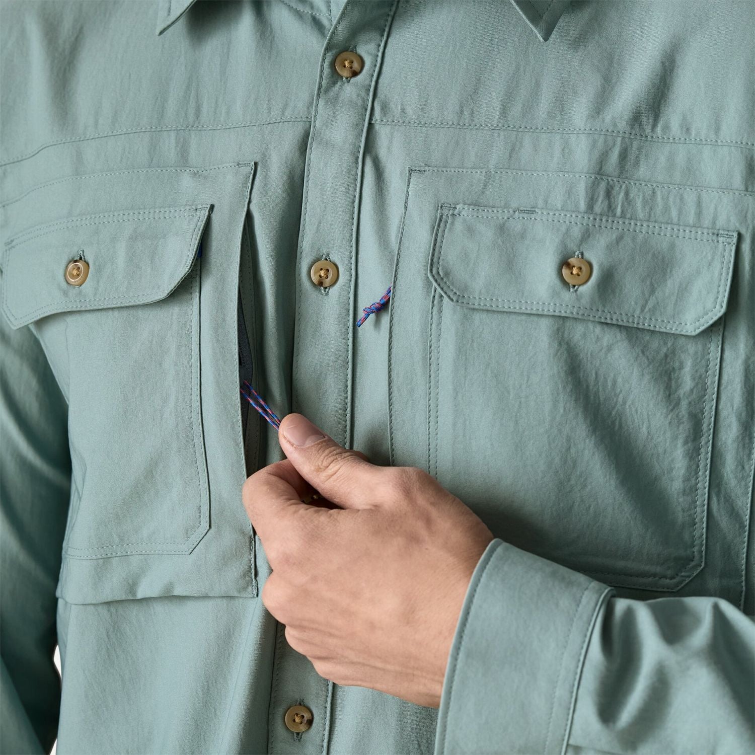 Patagonia Men's Long-Sleeved Self-Guided Sun Shirt (Blue Sage)