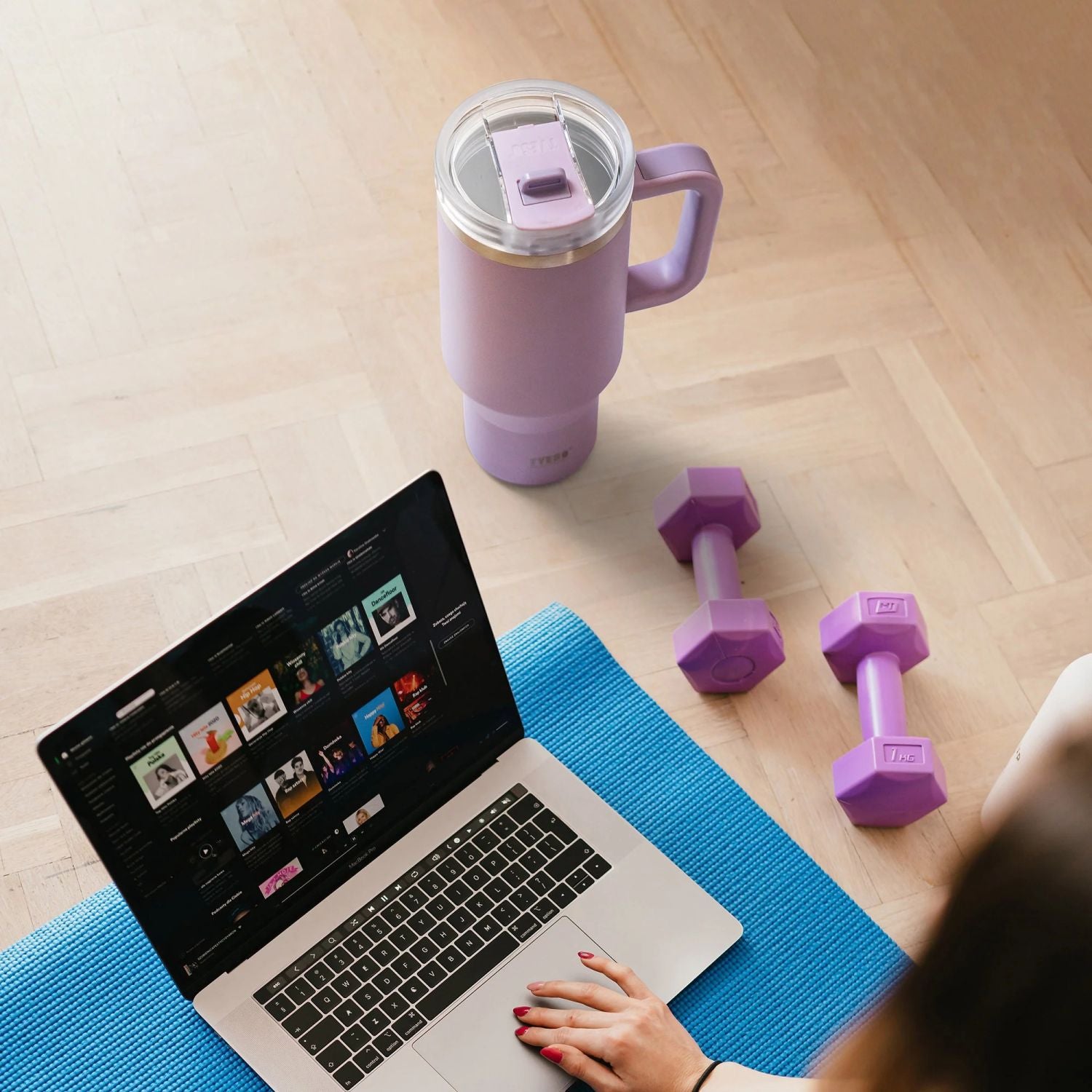 Tyeso Aura Leakproof 2 In 1 Sip & Straw Lid S/S Vacuum Tumbler 1200ml