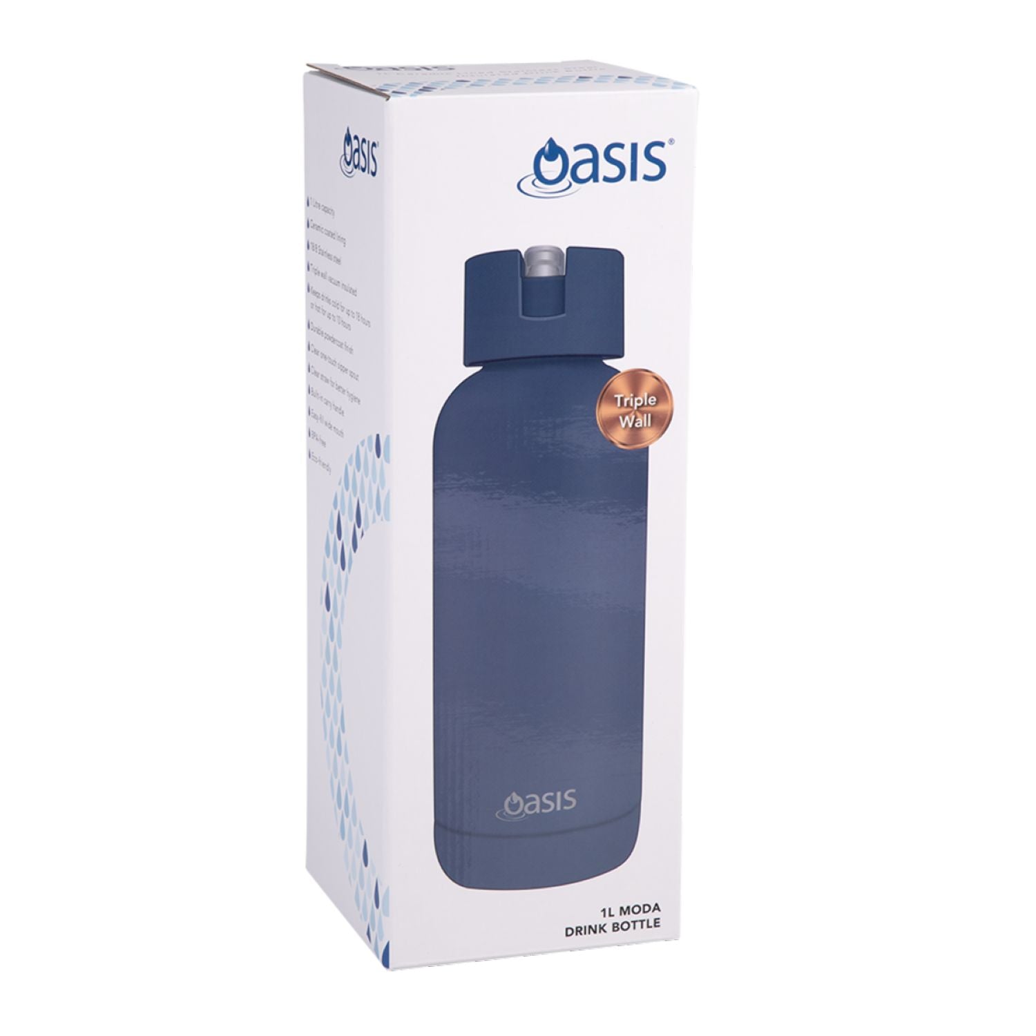 Oasis Stainless Steel Insulated Ceramic Moda Bottle 1L | Gifts & Lifestyle, Insulated Water Bottles, Travel Accessories, Water Bottles | Oasis Bottles-31