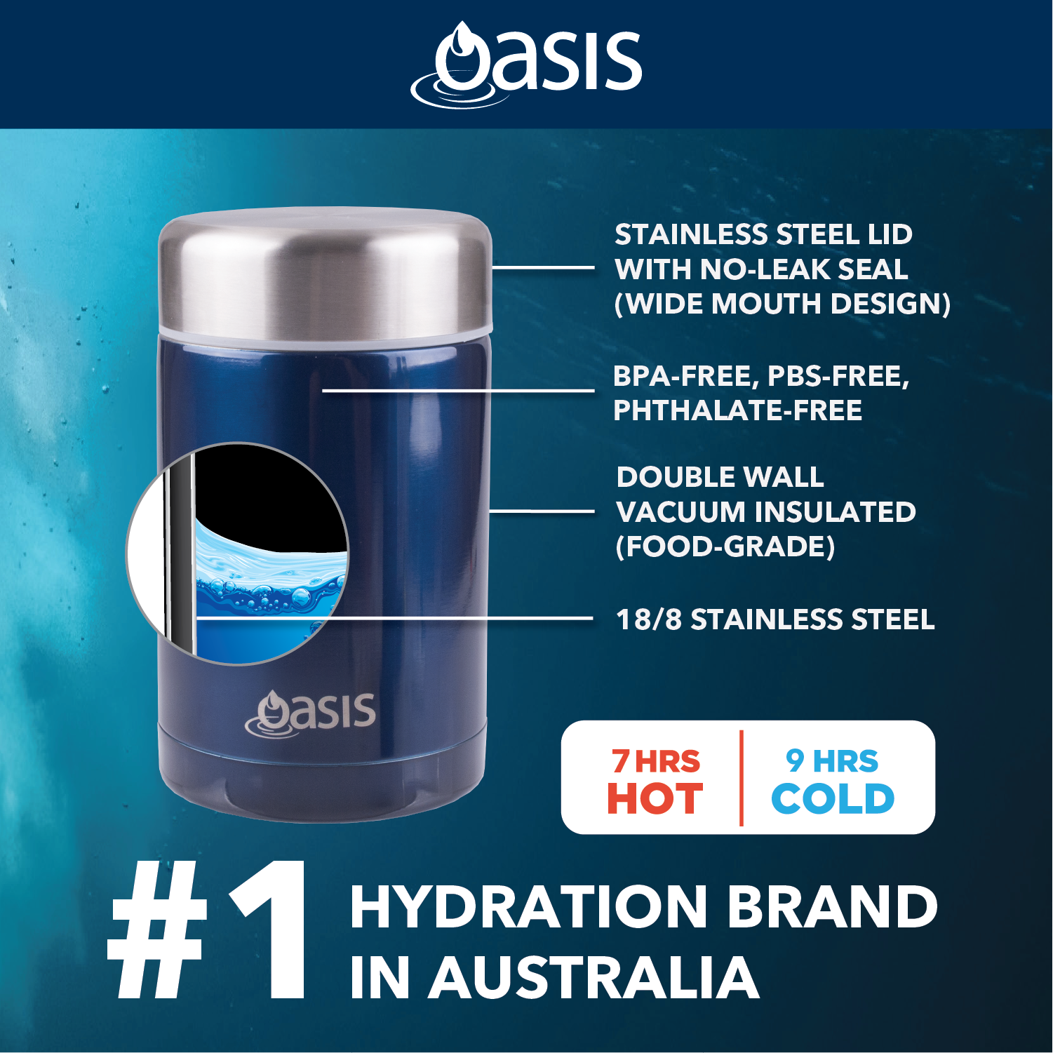 Oasis Stainless Steel Insulated Food Flask 450ML | Gifts & Lifestyle, Gifts & Lifestyle Sale, Insulated Water Bottles, Travel Accessories, Water Bottles | Oasis Bottles-3