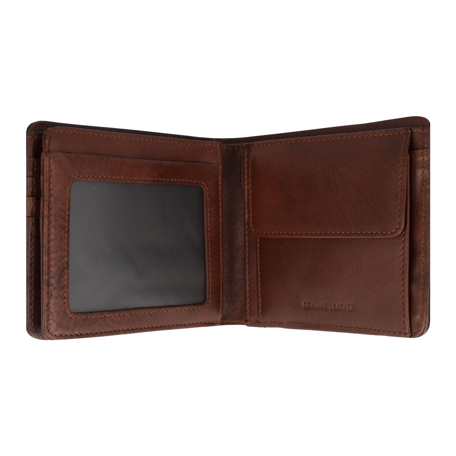 Crossing Antique Bi-fold Leather Wallet With Flap And Coin Pouch - Timber