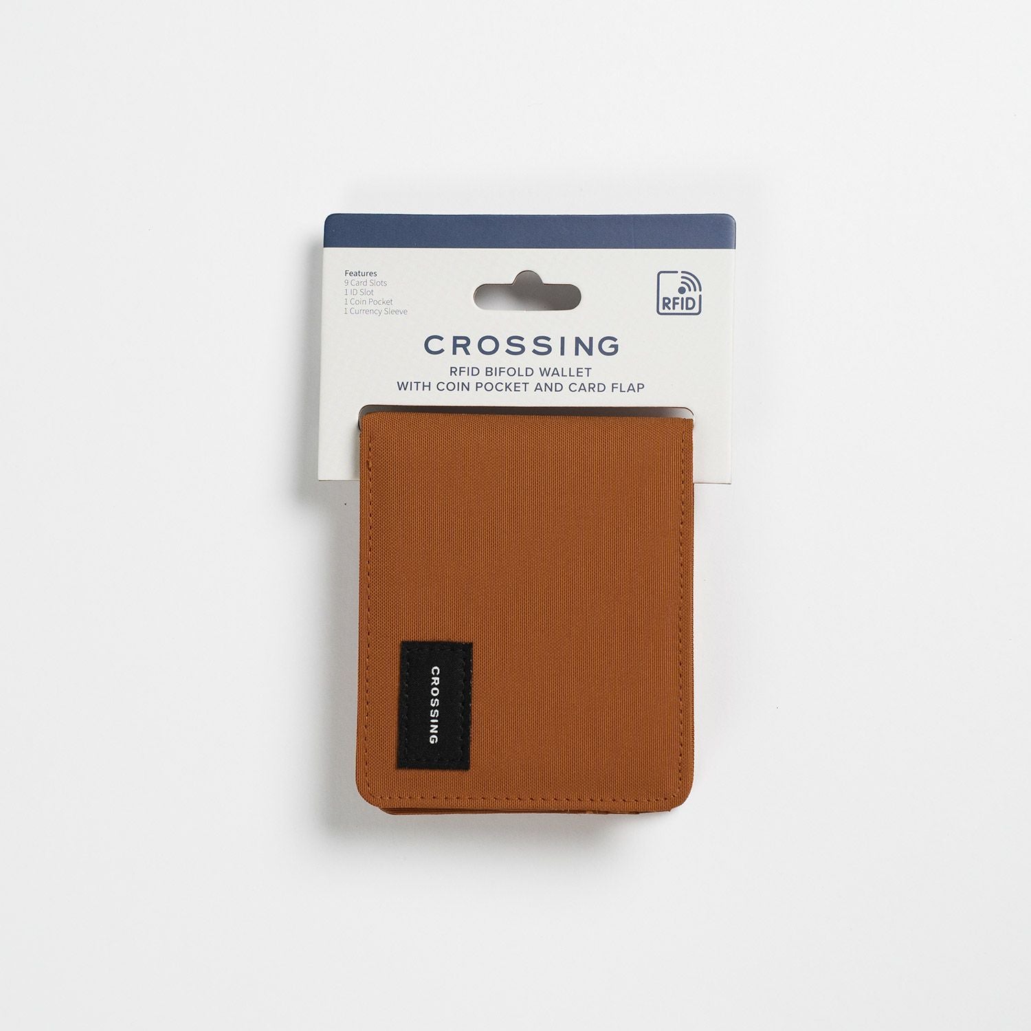 Crossing Bifold Wallet with Coin Pocket & Card Flap RFID