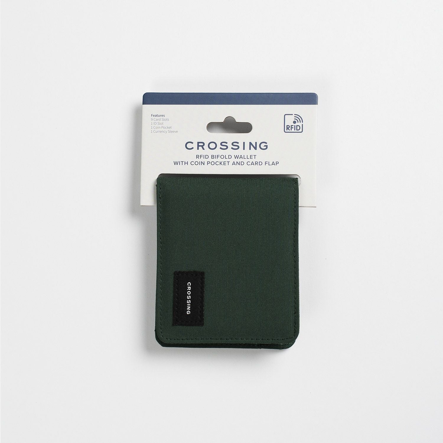 Crossing Bifold Wallet with Coin Pocket & Card Flap RFID