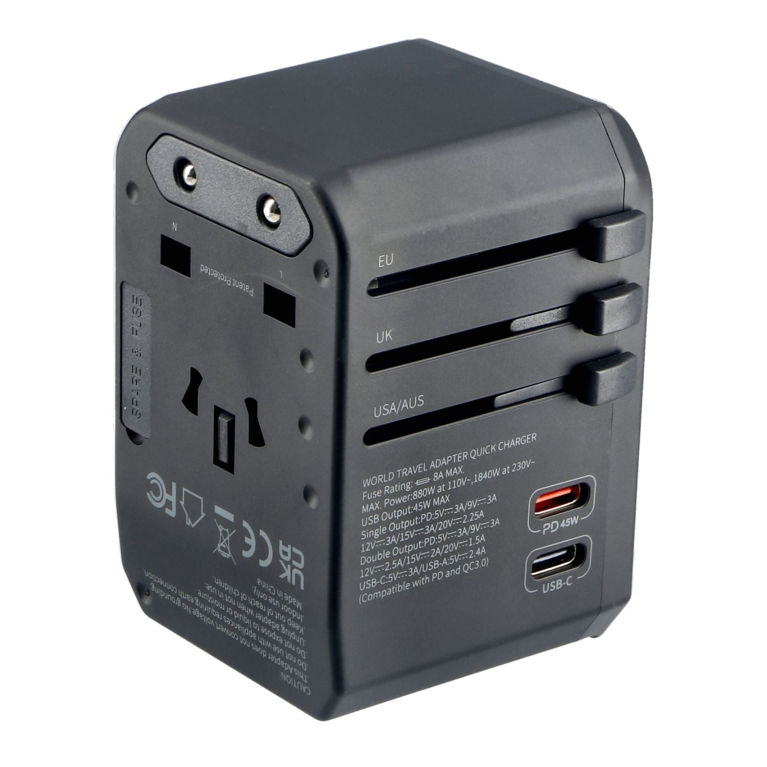 Crossing World Travel Adapter 45w With 2 USB C And 2 USB 3.0 A | Regular Price, Travel Accessories, Travel Accessories > Travel Adaptors | Crossing