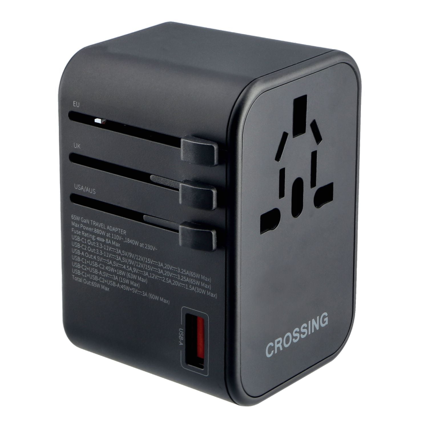 Crossing World Travel Adapter 65w With 2 USB C And 2 USB 3.0 A | Regular Price, Travel Accessories, Travel Accessories > Travel Adaptors | Crossing