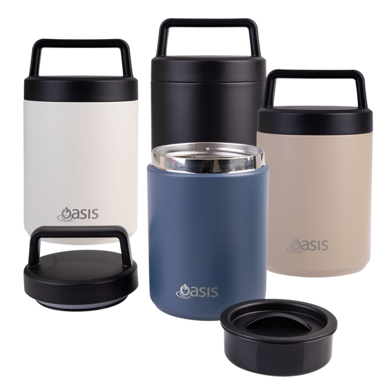 Oasis Stainless Steel Insulated Dual Compartment Food Flask with Handle 480ML