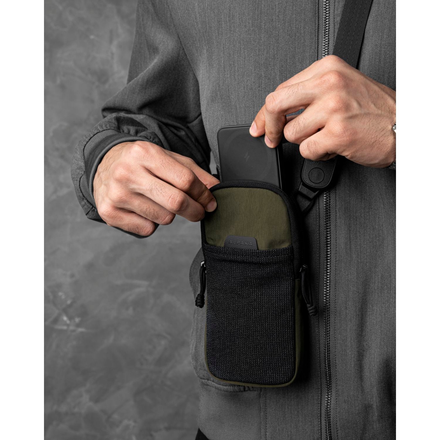 ALPAKA Modular Shoulder Pocket Slim Nylon Washed