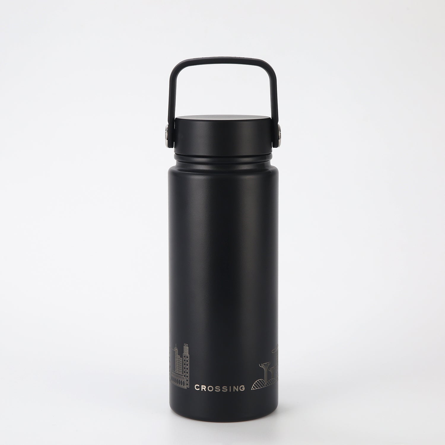 Crossing Urban Ceramic S/S Insulated Flat Cap Bottle With Handle 600ml