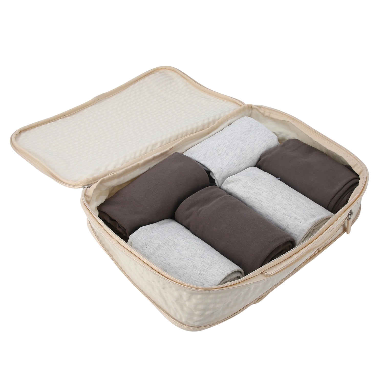Crossing Waterproof Rayon Checked Compression Packing Cube Set (2-Piece Set)