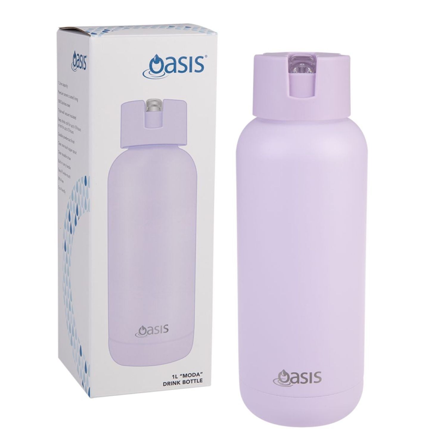 Oasis Stainless Steel Insulated Ceramic Moda Bottle 1L | Gifts & Lifestyle, Insulated Water Bottles, Travel Accessories, Water Bottles | Oasis Bottles-52