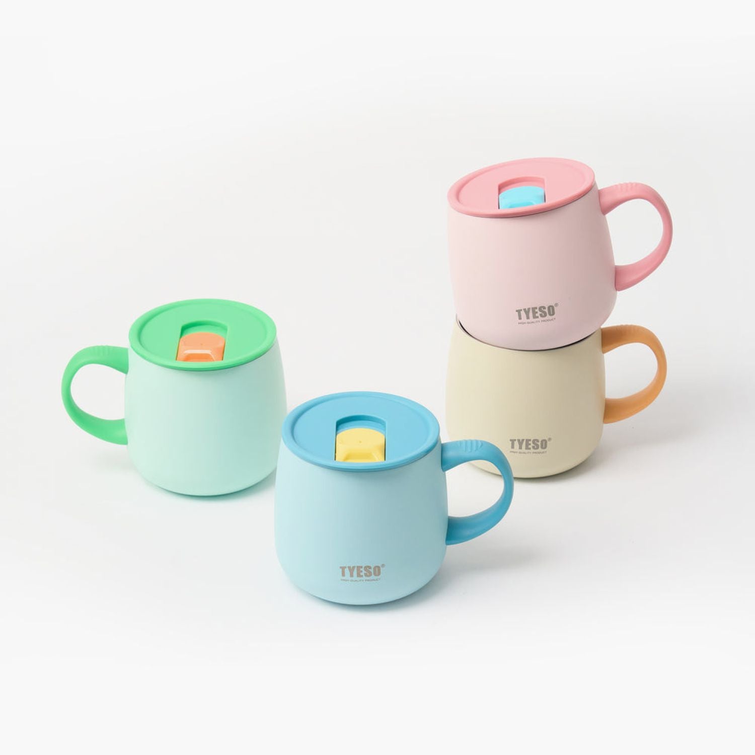 Tyeso Palette Ceramic Slider Lid S/S Vacuum Insulated Table Mug 355ML - Orange